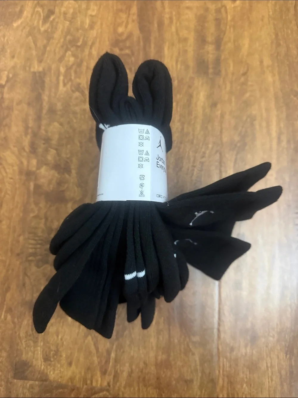 Jordan Black Crew Athletic Socks with White Jumpman - 6 Pack